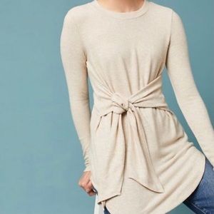 NWT Anthropologie Providence Tunic Top, XS, neutral